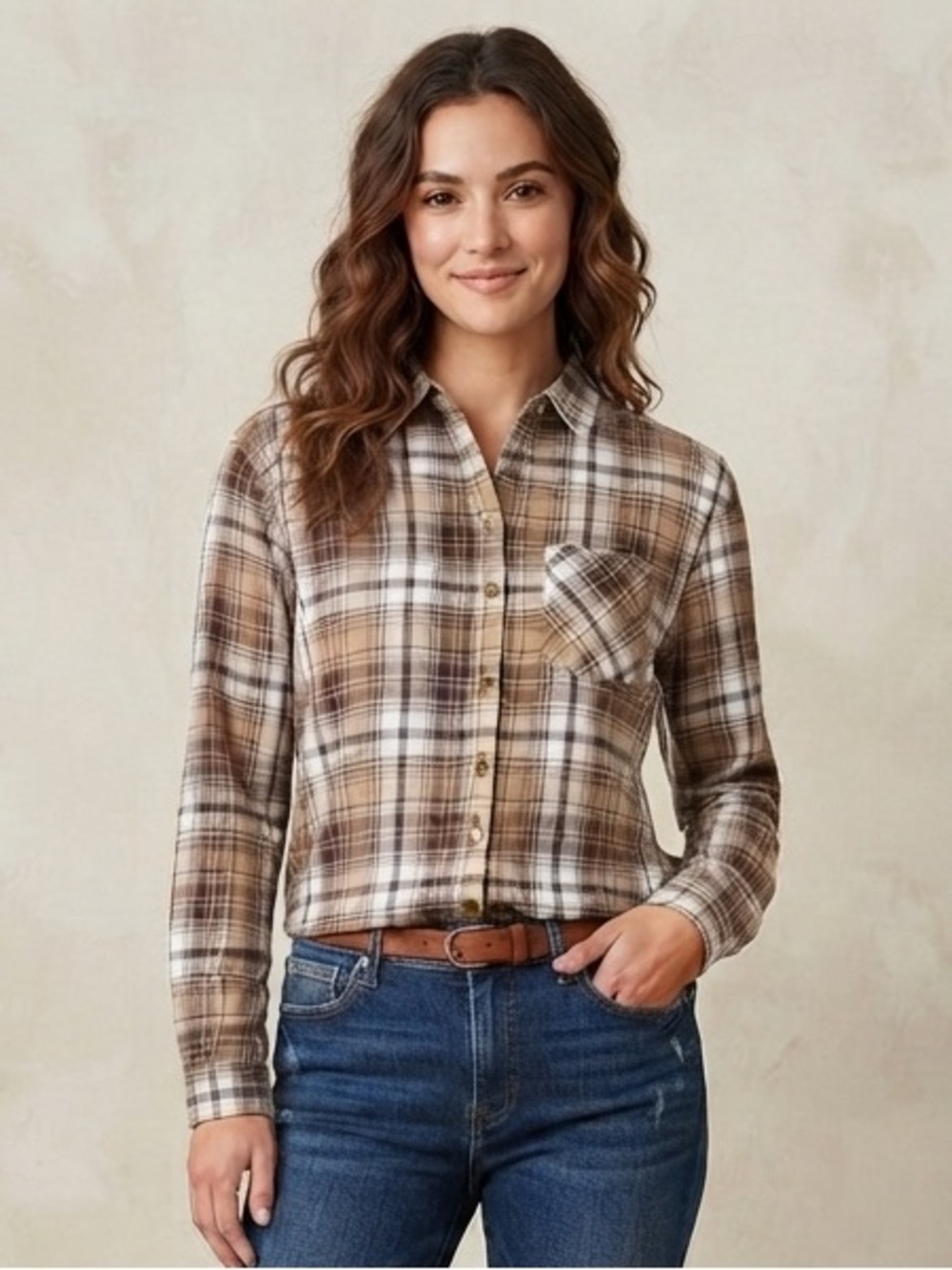 Love Notes Plaid Button Shirt(Pit to pit 23”
Length 28”)